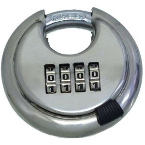 70mm Stainless Steel 4 Dial Combination Disc Padlock