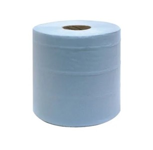 150m 3-Ply Blue Flat Sheet Centre Pull Hand Rolls (Pack of 6)