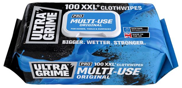 Ultragrime Pro XXL Industrial Cloth Wipes (Pack of 100)