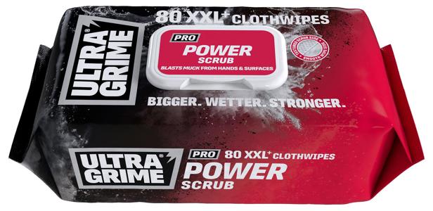 Ultragrime Pro XXL+ Power Scrub Textured Multi-Use Cleaning Cloth Wipes (Pack of 80)