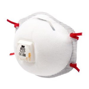 3M 8833 Cup Shaped Valved FFP3 Dust Mask