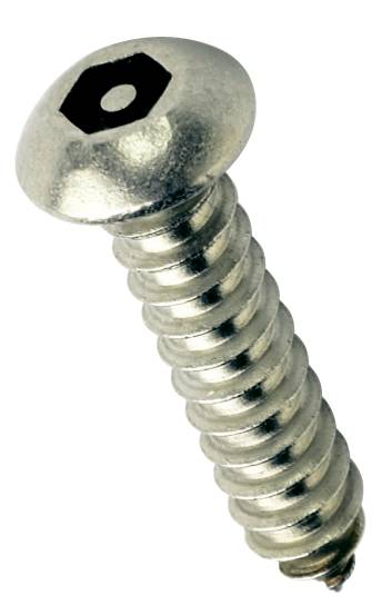 A2 Stainless Steel Button Head Hexagon Pin Self Tapping Security Screws