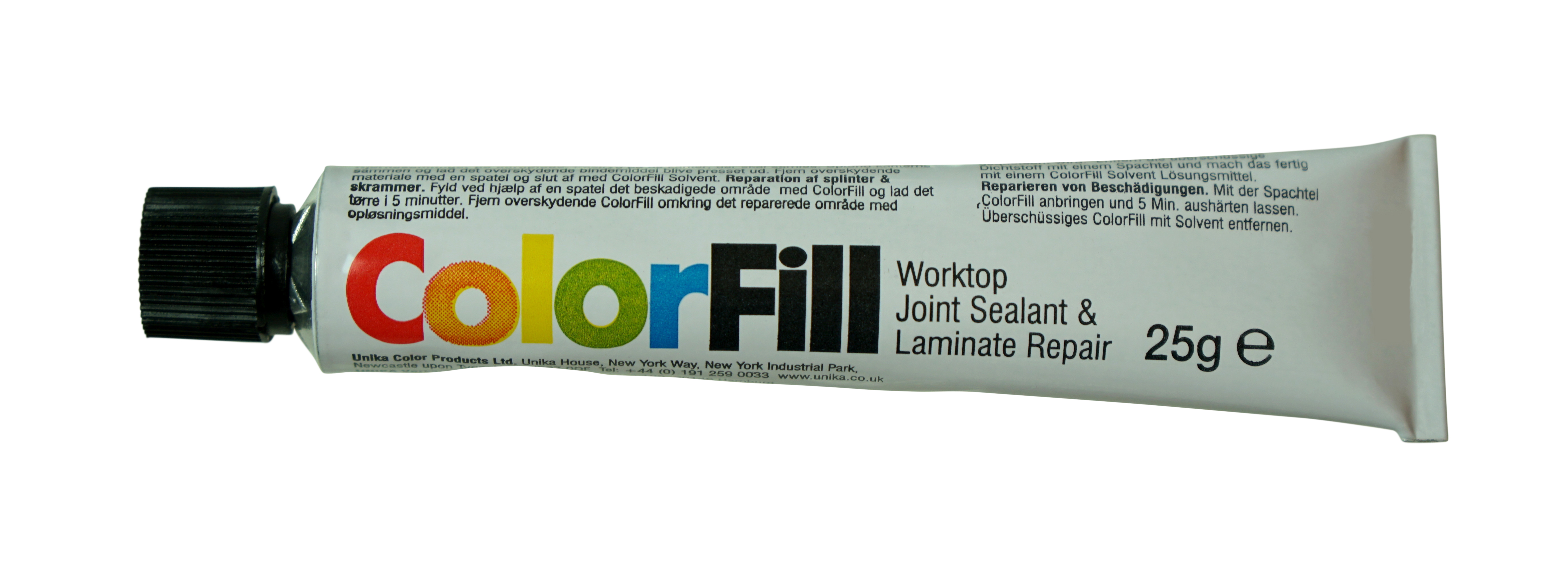 25 gram Colorfill Worktop Joint and Repair Compound Diamond Black - single tube