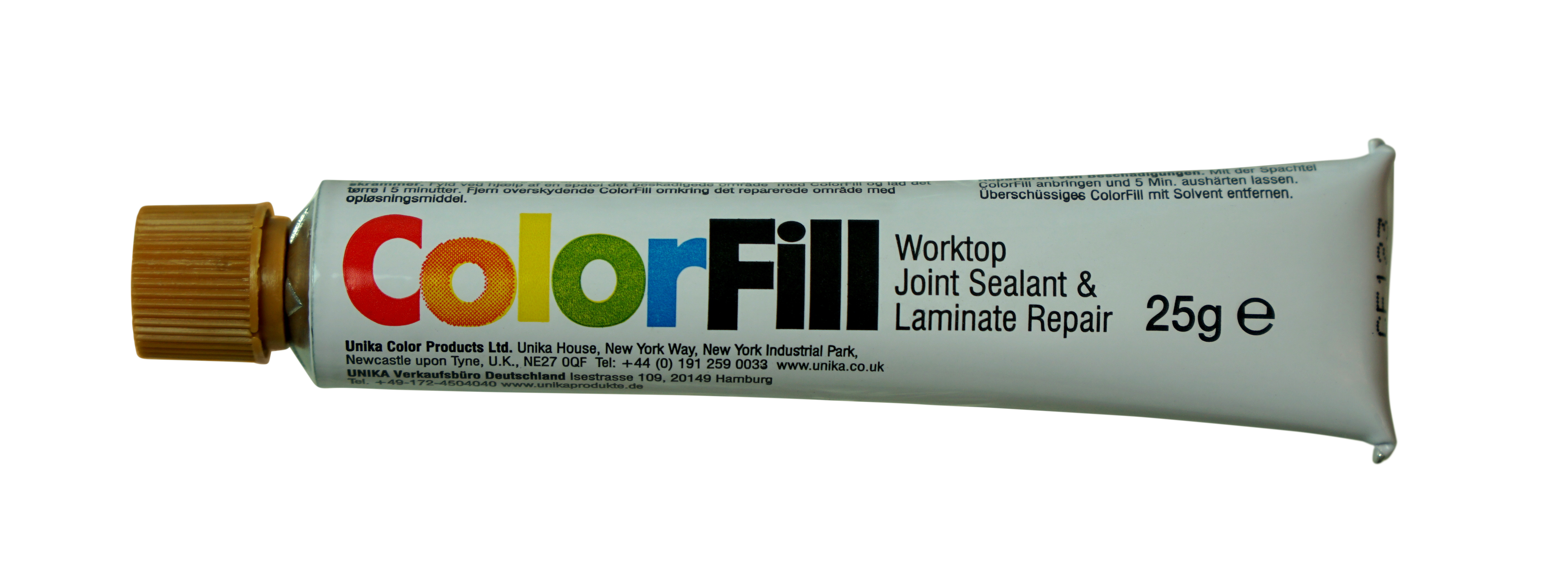 25 gram Colorfill Worktop Joint and Repair Compound Medium Bridge Oak - single tube