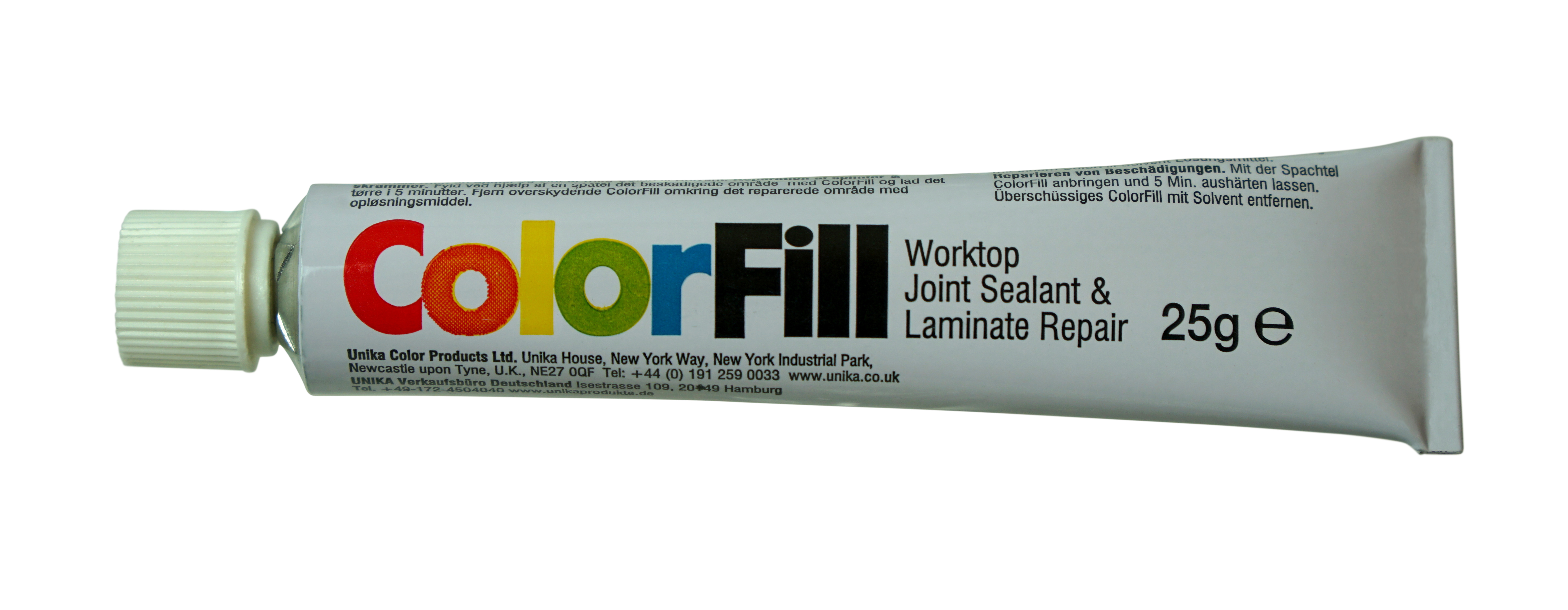 25 gram Colorfill Worktop Joint and Repair Compound Polar White - single tube