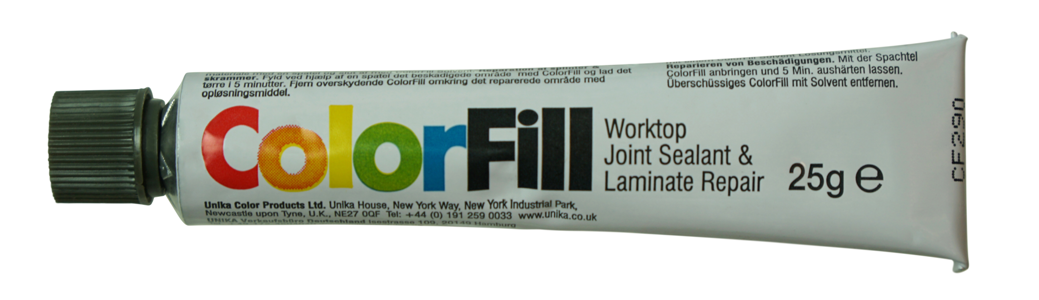 25 gram Colorfill Worktop Joint and Repair Compound Grey Slate - single tube