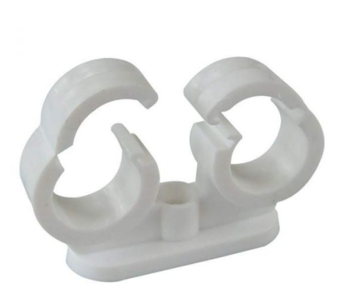 Double Plastic Pipe Clips - Locking