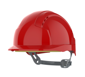 Red JSP EVOLite Vented Slip Ratchet Safety Helmet