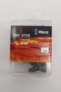 Wera IMPAKTOR Diamond Coated Impact Proof 9 Piece Screwdriver Insert Bit Set (3xPZ2, 1xPZ3, 3xTX25, 1xTX30, 1xTX40, plus Ring Magnetic Bit Holder)