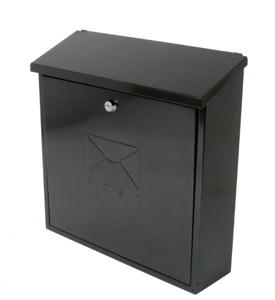 MB03BKR 365x365x100mm Black Contemporary Lockable Post Box