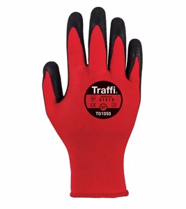 Pair of Red X-Grip Cut 1 Nitrile Sponge Coated Gloves - Size 8