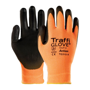 Orange Action Cut 3 PU Coated Gloves