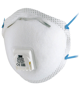 3M 8322 Cup Shaped Valved FFP2 Dust Mask (Pack of 10)