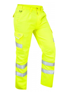 Hi-Vis Yellow Bideford Cargo Trousers to ISO 20471 Class 1, Regular Leg