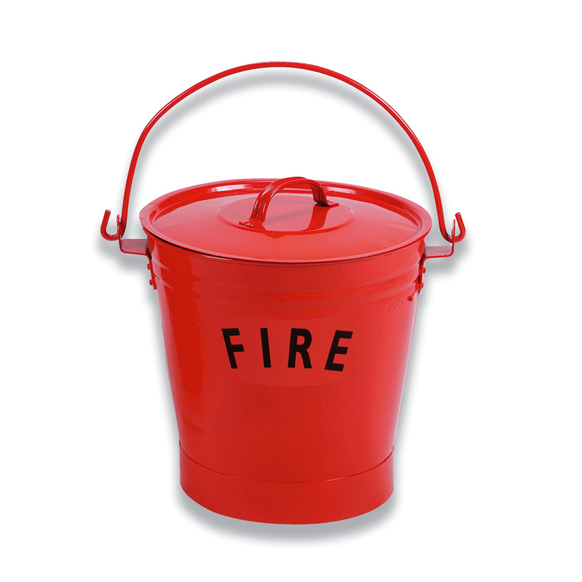 10 Litre Red Galv Steel Fire Bucket