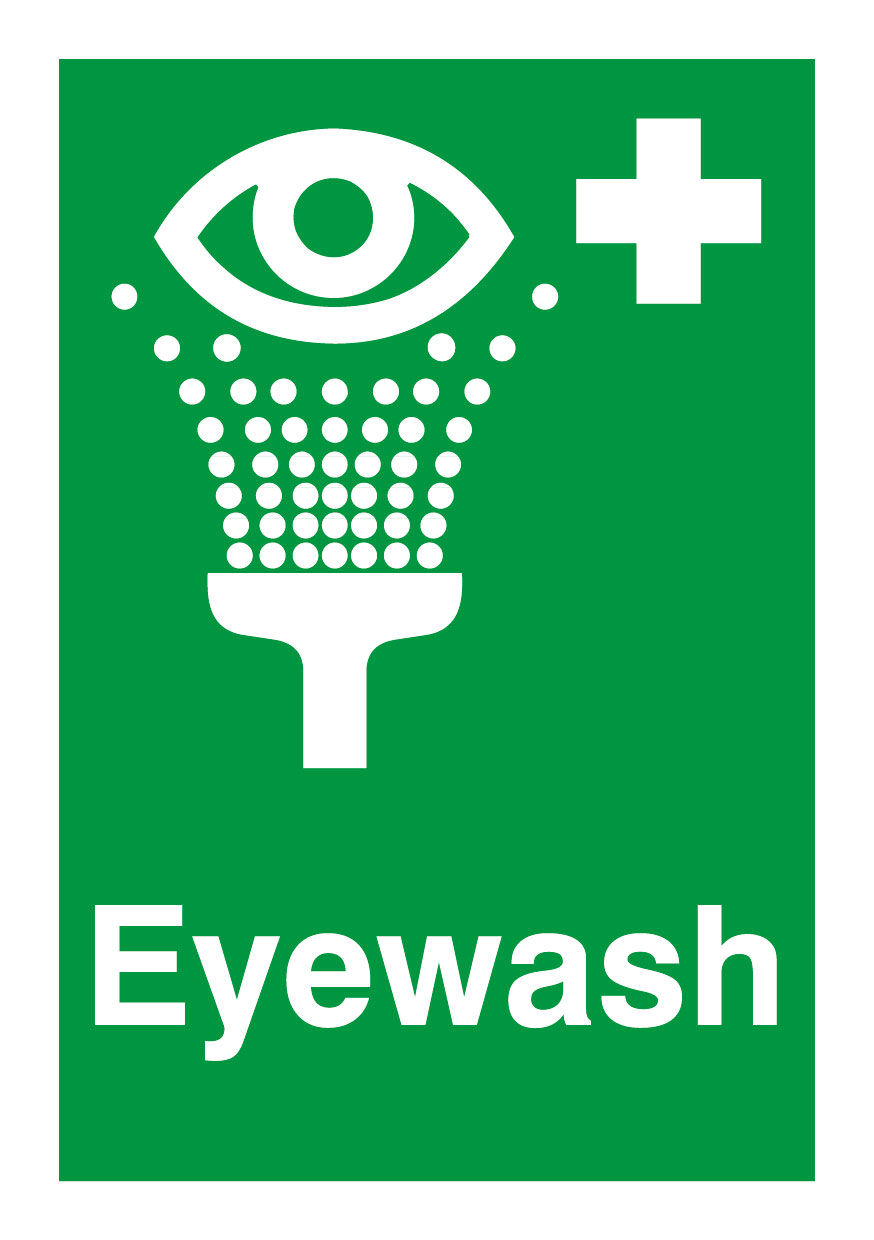 297 x 210 Eyewash 1.2mm rigid polypropylene sign