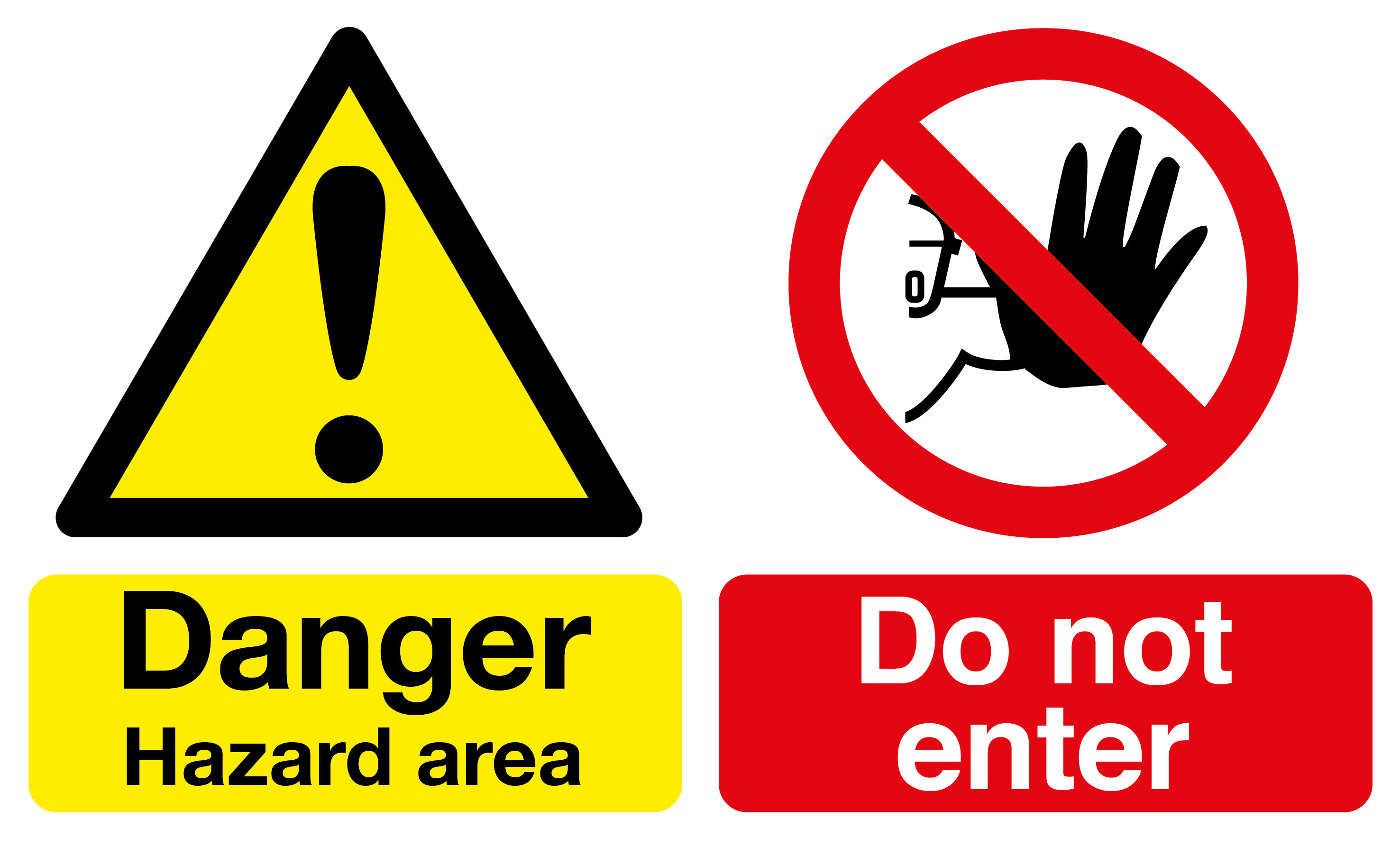 600x400mm Danger Hazard Area Do Not Enter Sign, 4mm Fluted Polypropylene