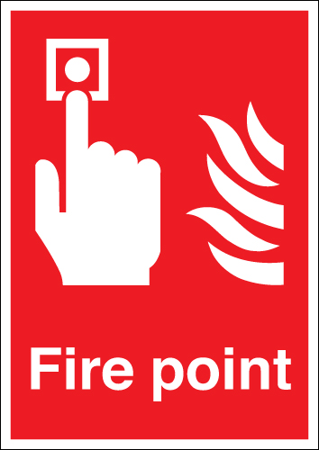 210 x 148 Fire Point 1.2mm rigid polypropylene sign