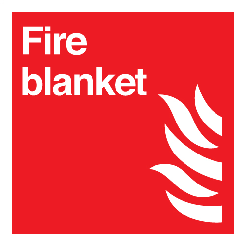 200 x 200 Fire blanket 1.2mm rigid polypropylene sign