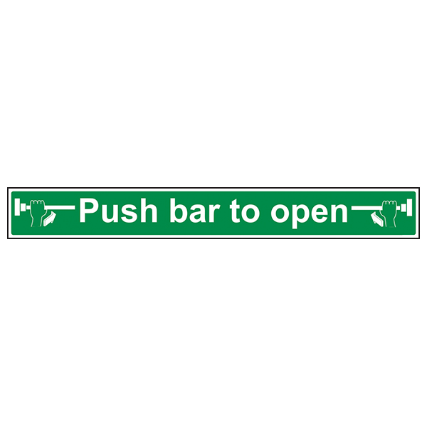 75x600 Push bar to open sign S/A vinyl