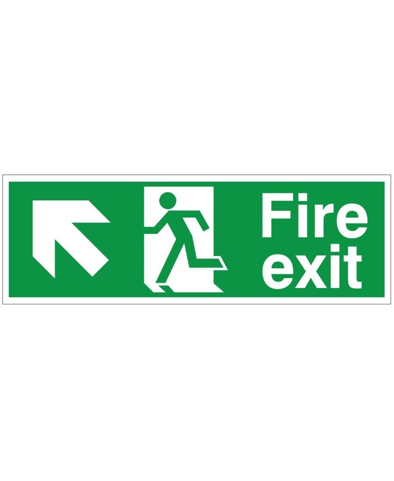 150x450 BS Fire exit with running man and arrow up sign S/A vinyl