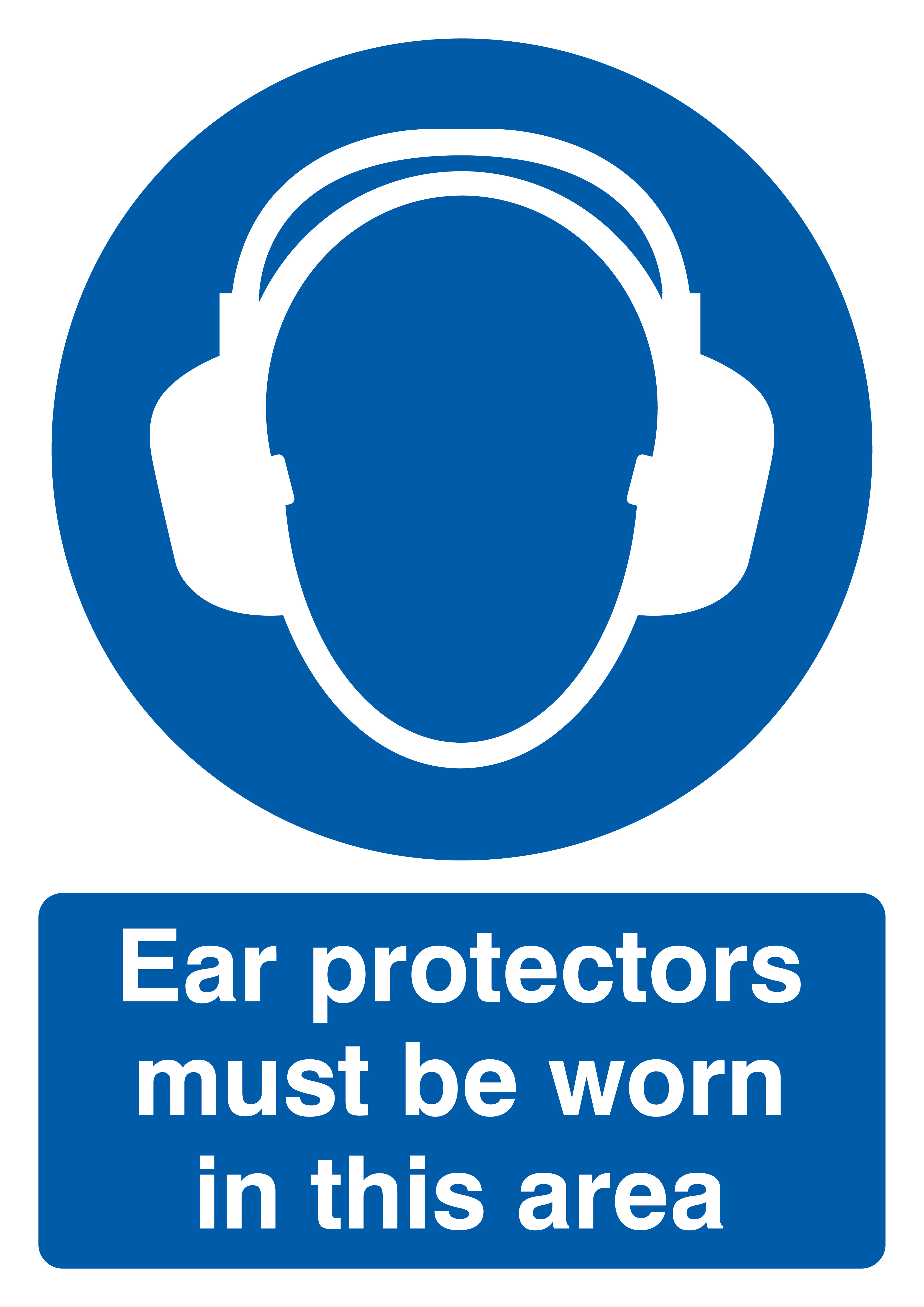 400 x 300 Hearing Protection 1.2mm rigid polypropylene sign