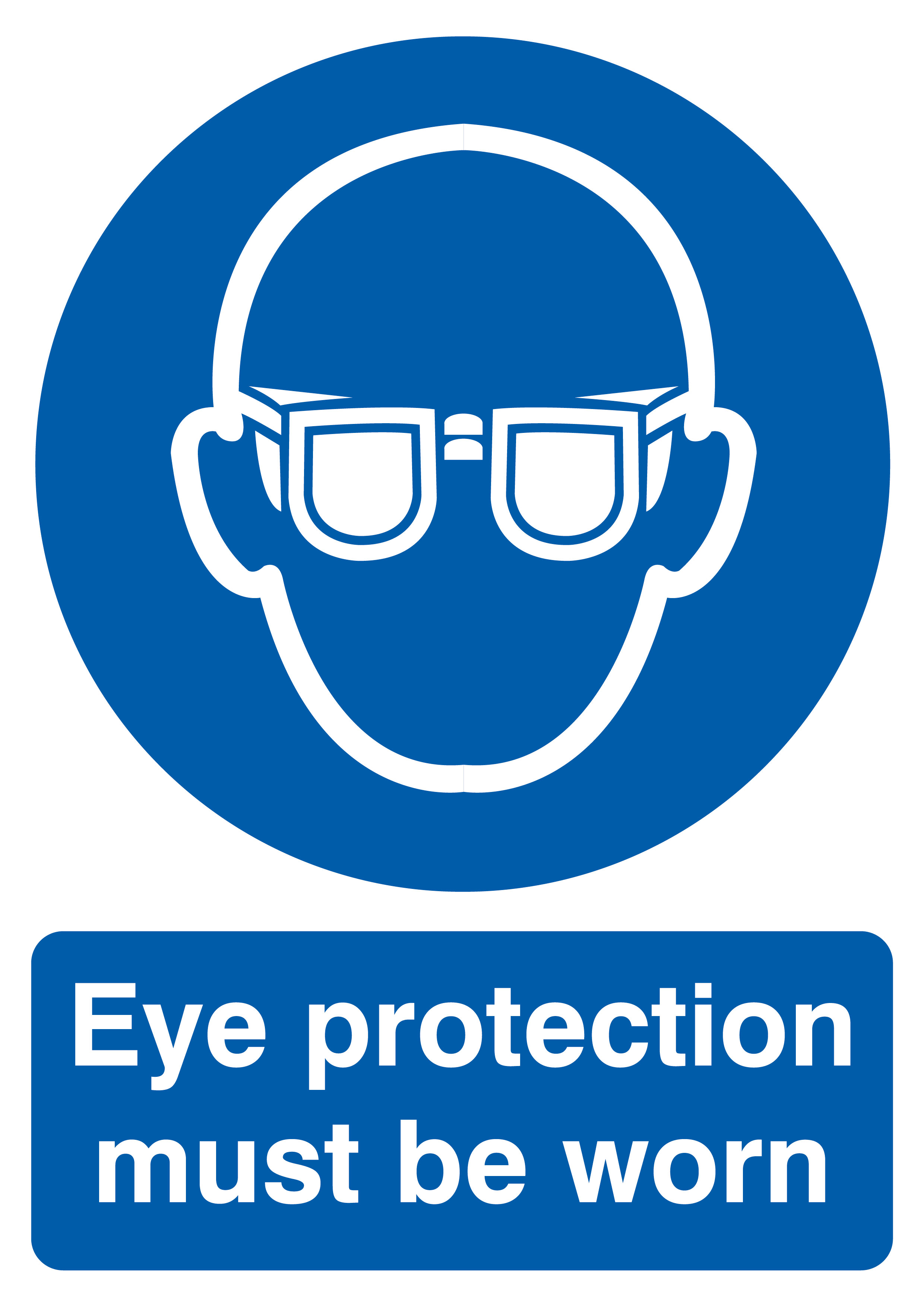 400 x 300 Eye protection 1.2mm rigid polypropylene sign