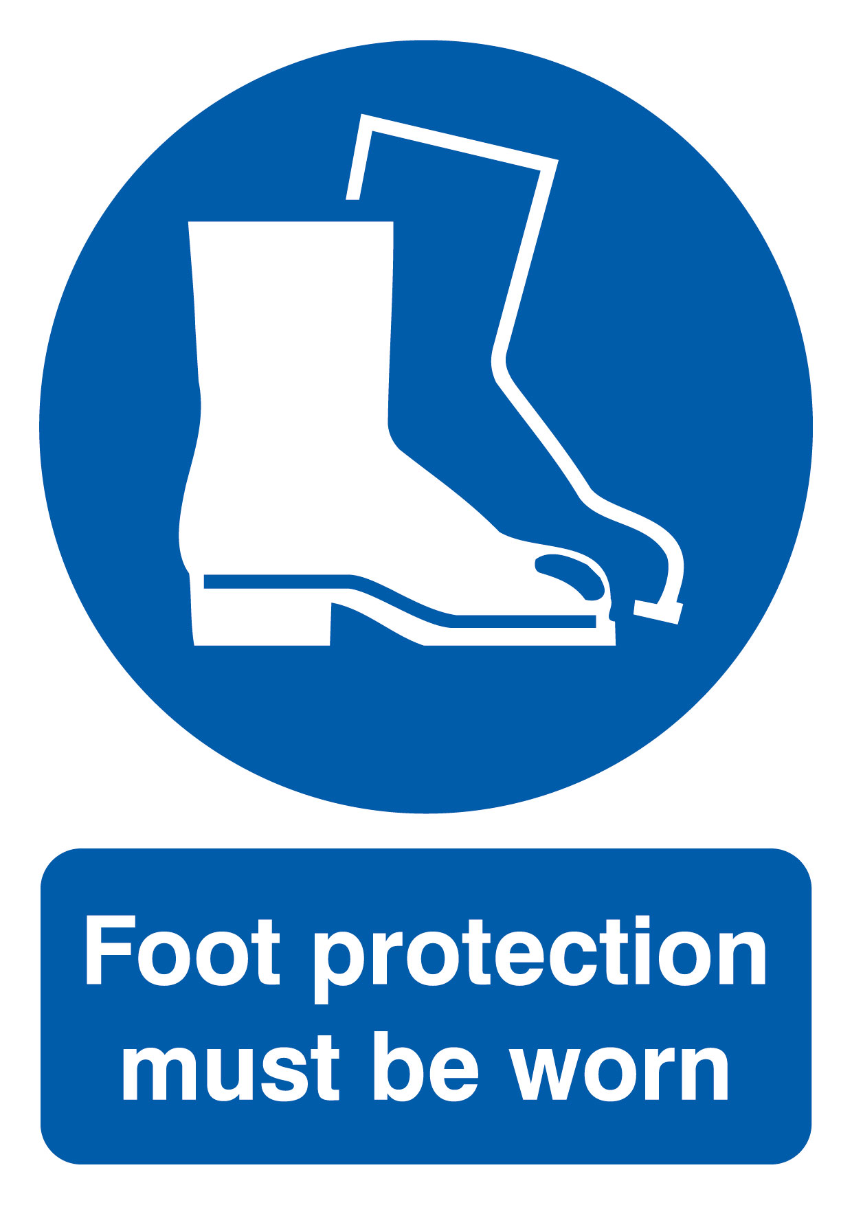400 x 300 Foot protection must be worn 1.2mm rigid polypropylene sign