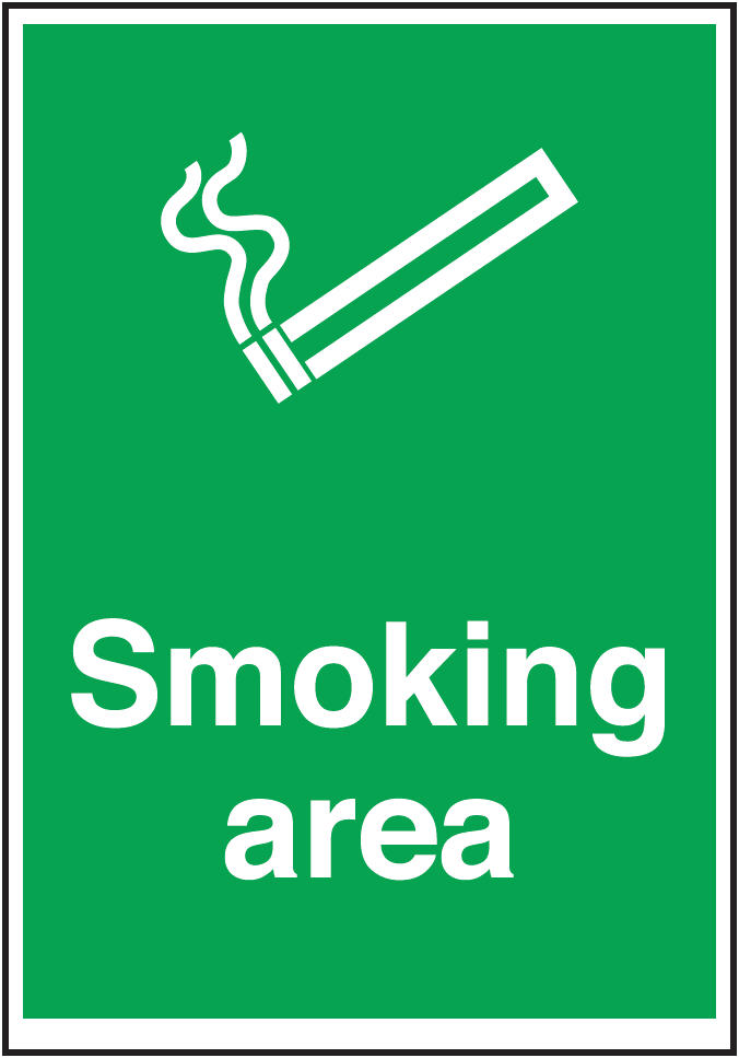 420 x 297 Smoking Area 1.2mm rigid polypropylene sign