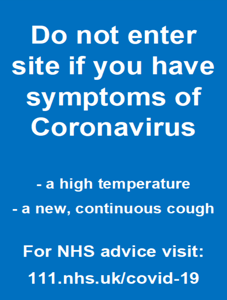 600 x 800 Do Not Enter Site If You Have Symptoms Of Coronavirus Sign, 1mm plastic