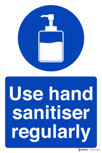 200x300mm Use Hand Sanitiser Regularly Sign, 3mm Foamed Plastic