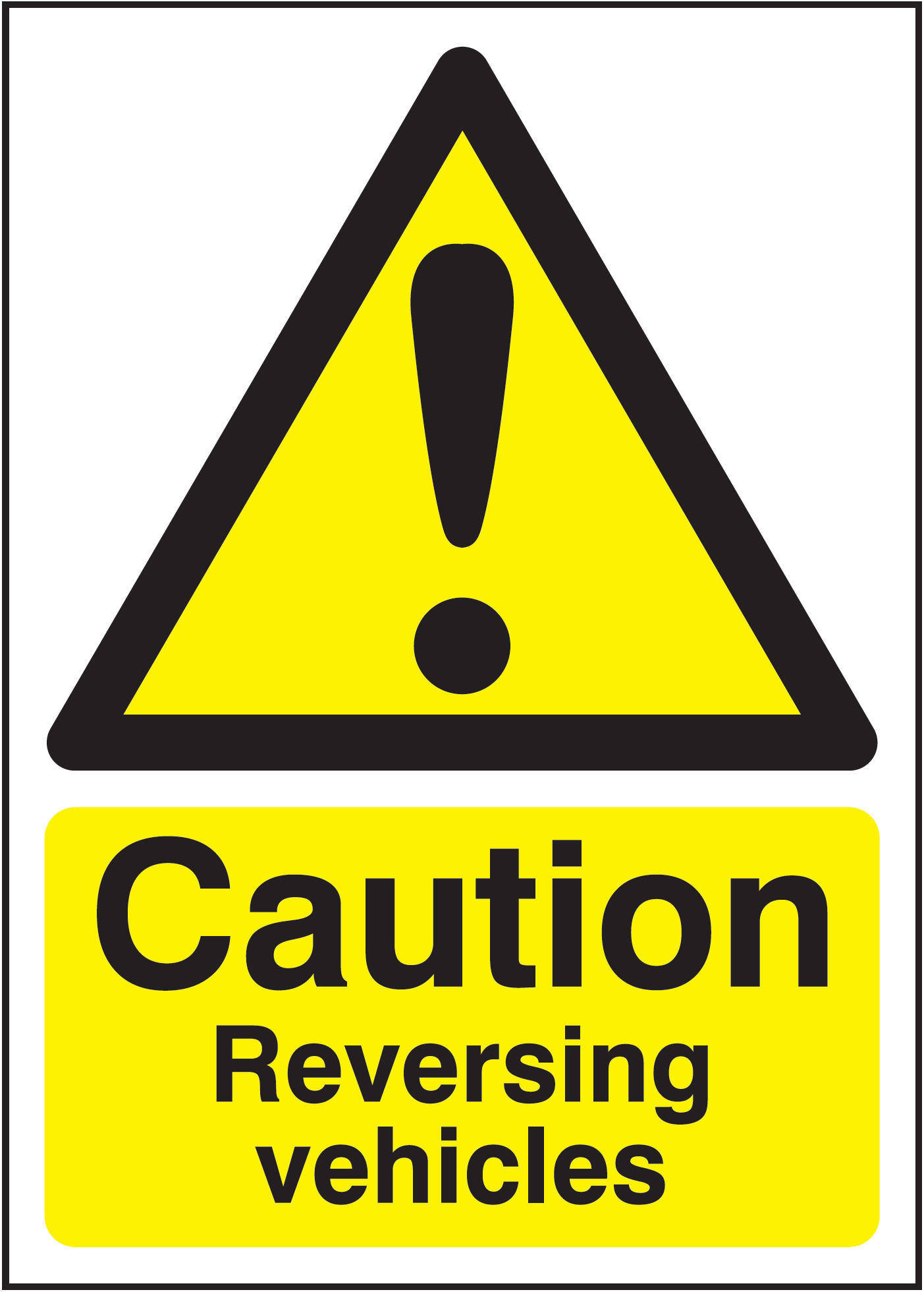 420 x 297 Caution reversing vehicles 1.2mm rigid polypropylene sign