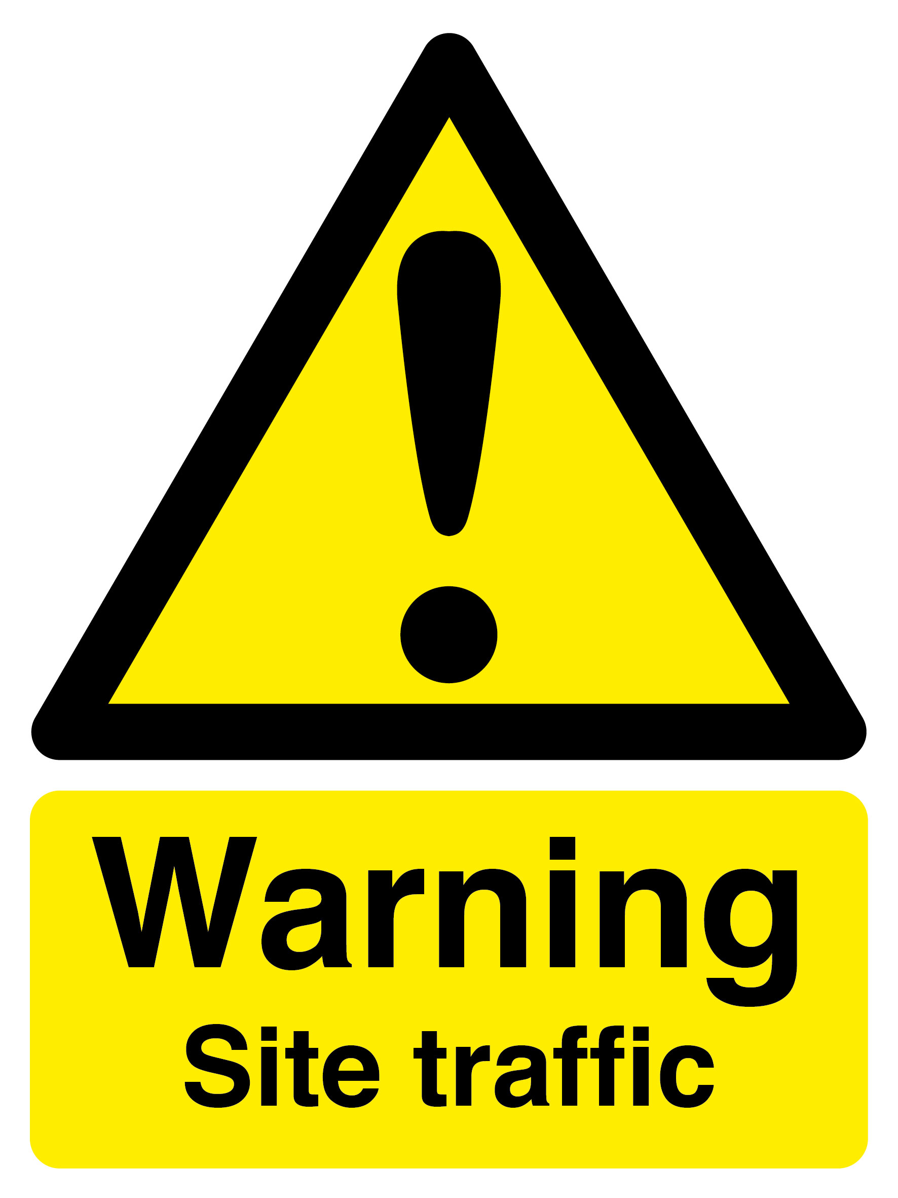 420 x 297 Warning Site Traffic 1.2mm rigid polypropylene sign