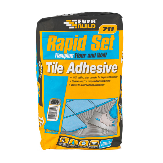 20kg Grey 711 Rapid Set Flexiplus Powder Tile Adhesive