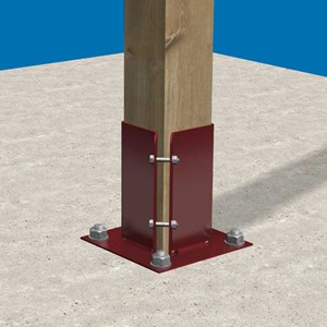 Bolt Down Fence Post Base Support