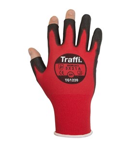 Red Metric Cut 1 PU Coated 3-Digit 'Fingerless' Gloves